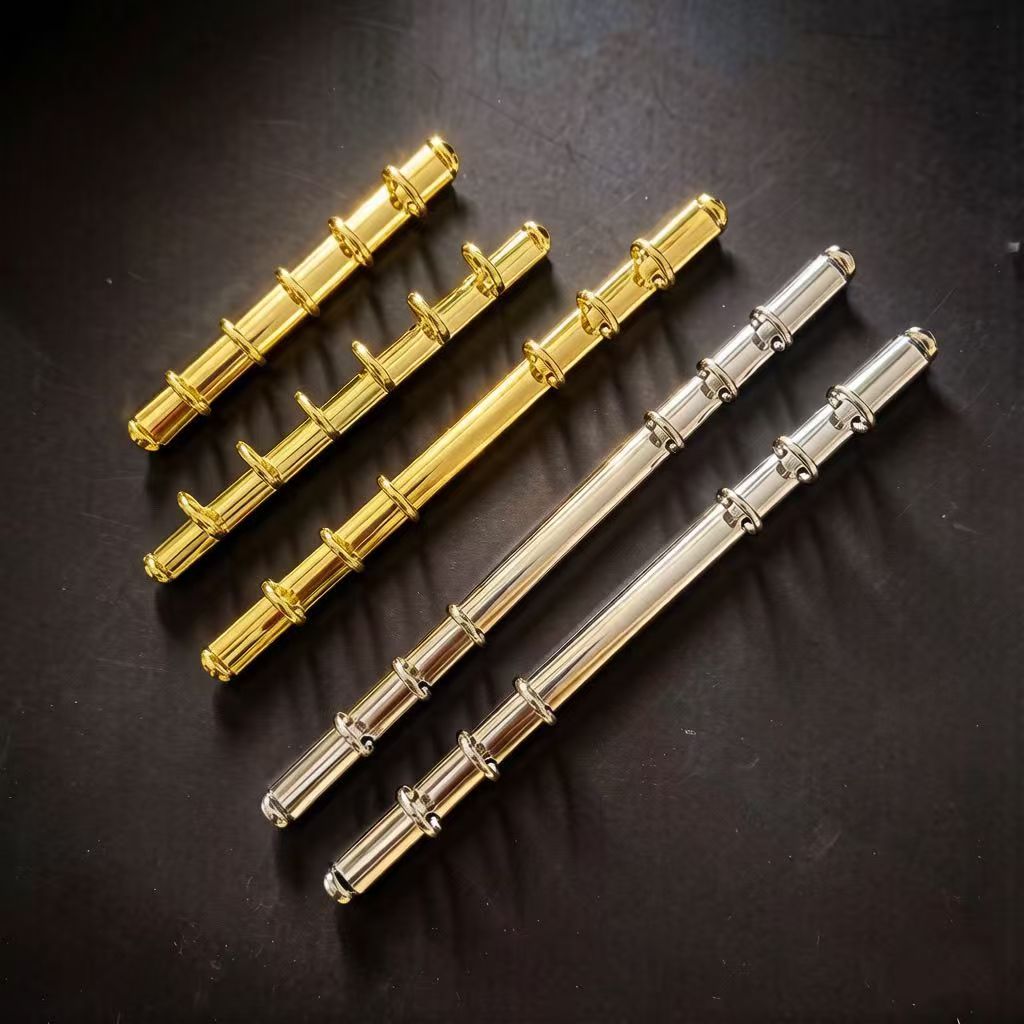 Metal Ring Binder Mechanism — Rivet-Style Spine Bar for A5/A6/A7/M5 Planners, Gold & Silver, No Drilling Required