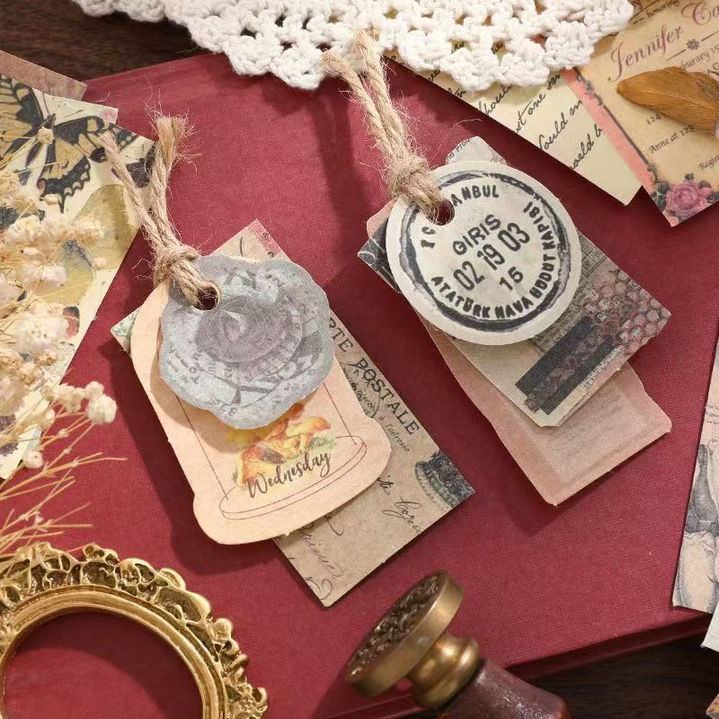 Vintage Letters Ephemera Bundle-4 styles（100 sheets of old-world paper scraps for your journal.）