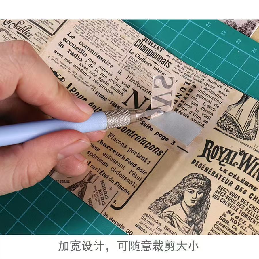 Vintage Print Washi Tape — Wide Roll