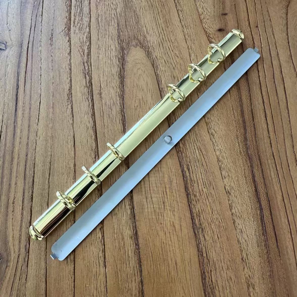 Metal Ring Binder Mechanism — Rivet-Style Spine Bar for A5/A6/A7/M5 Planners, Gold & Silver, No Drilling Required