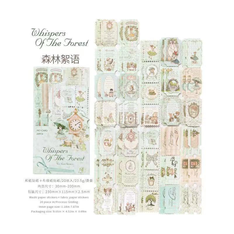 Gilded Stamp Stickers — 20 pics, Tea Talk Series