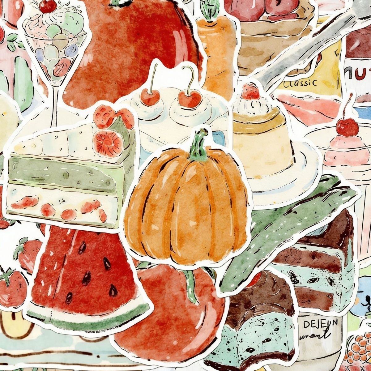 Little Kitchen Sticker Set — 99 No-Repeat Designs